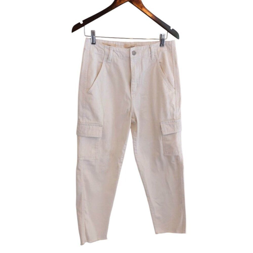 Universal Thread Cream Cargo Wide Leg Button Fly Pants